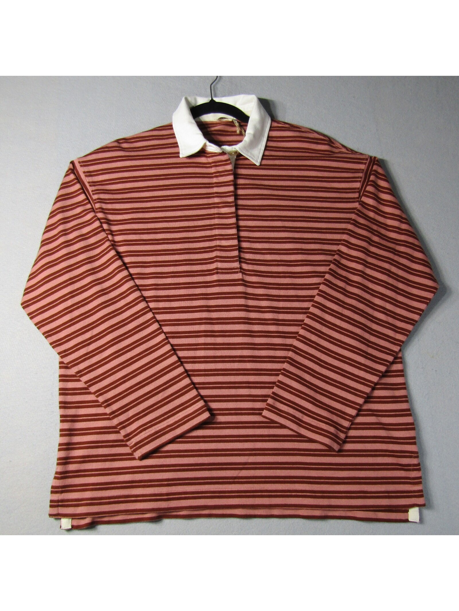Nwt Faherty Hometown Rugby Shirt Woman's M Ubg-Dusty Rose Rugby
